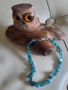 Blue-Green Fluorite Gemstone Chip Anklet